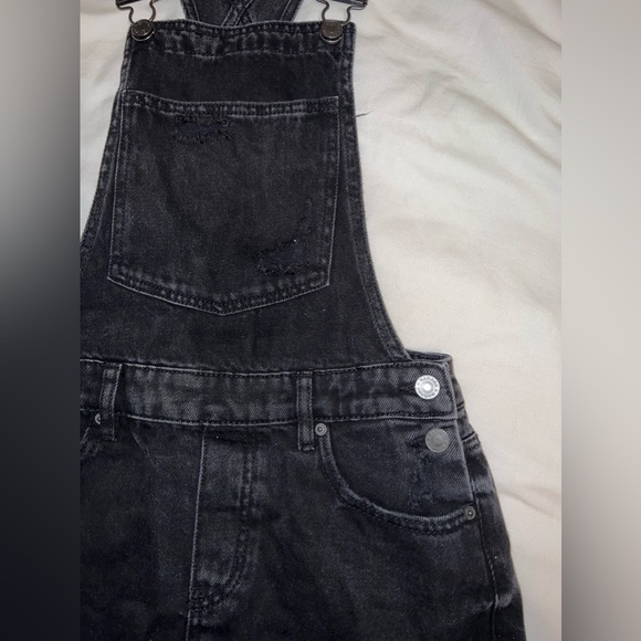 Garage Black Distressed Denim Overall Dress - Picture 2 of 4